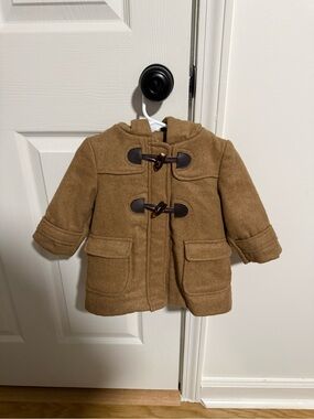Starting Out Camel Toggle Pea Coat with Hood